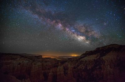 milky way with rugged terrain