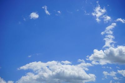 blue sky with fluffy clouds