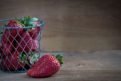 strawberries in a basket