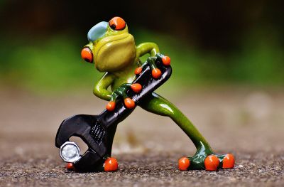 frog with a wrench