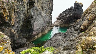 ocean seen from the cliff