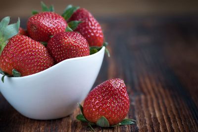 delicious strawberries in a bowl