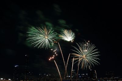 fireworks bursting in air