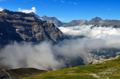 mountain covered with clouds