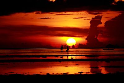 lonely beach at sunset