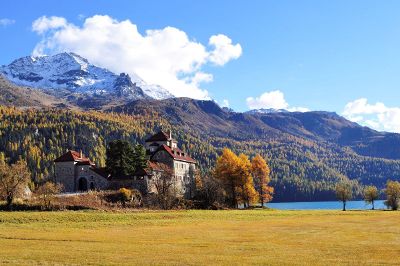 mansion in the country in fall