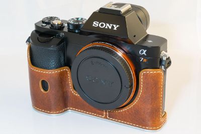 camera with leather case