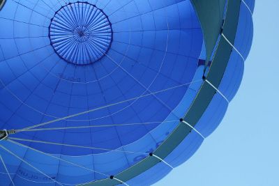 blue hot air balloon