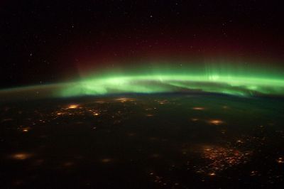 the northern lights on the horizon