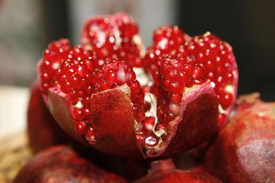 pomegranate peeled open