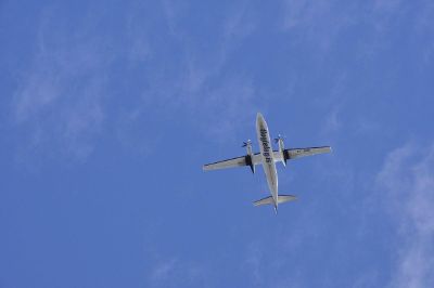 plane on a blue sky