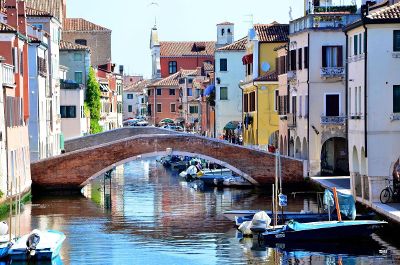 buildings on a river