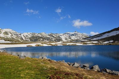 lake and mountains