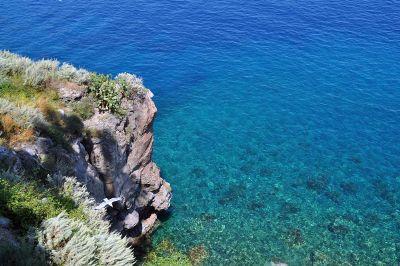 coastline with crystal clear water