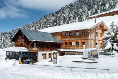 lodge at foot of mountain