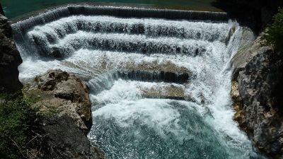 waterfall from dam