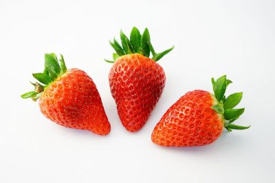 three strawberries