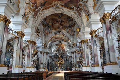 beautiful cathedral with paintings
