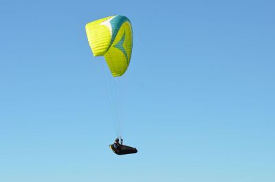 person paragliding