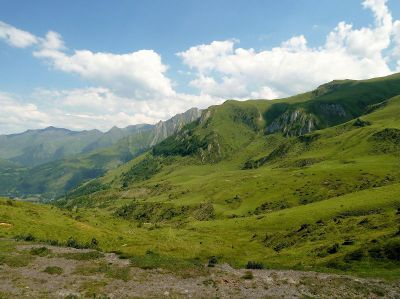 mountains and blue skies