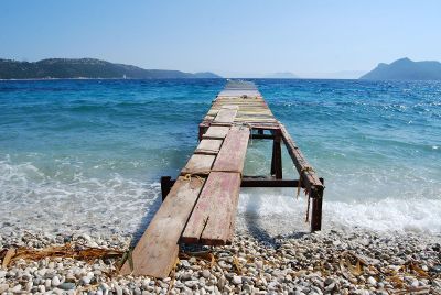 dock on tropical beach