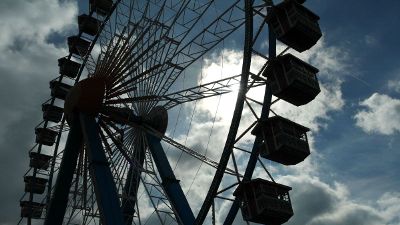 ferris wheel in clouds