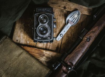 vintage items on table