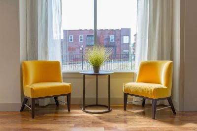 two yellow chairs