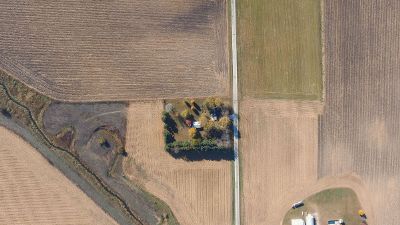 aeriel view of fields