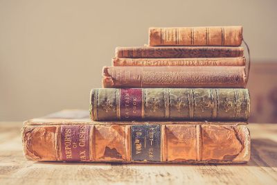 stack of six vintage hardbacks