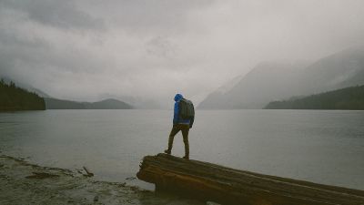 misty hiker