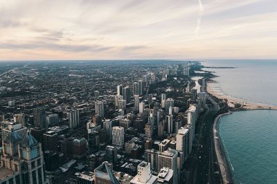 view of city from the air