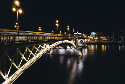 nighttime bridge