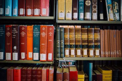 shelves full of books