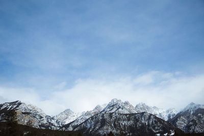 mountain blue sky