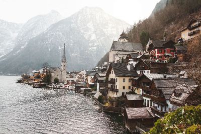 old town along riverside