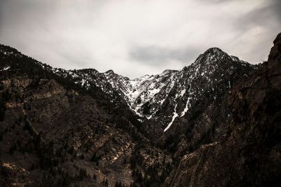 snowy mountain valley