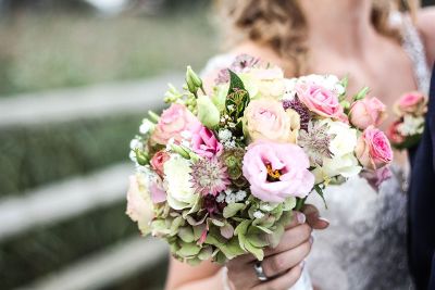 flowers in lady hand