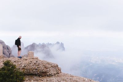 views from the mountains with fog