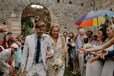 beautiful and happy newlyweds