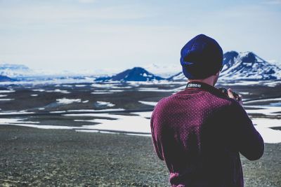 a photographer in the tundra