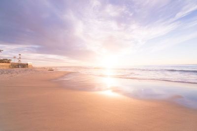 sunrise on an empty beach