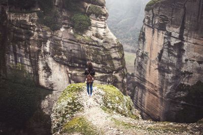 standing on the edge of nature