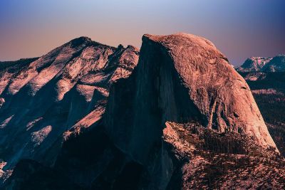 rocks in pink light