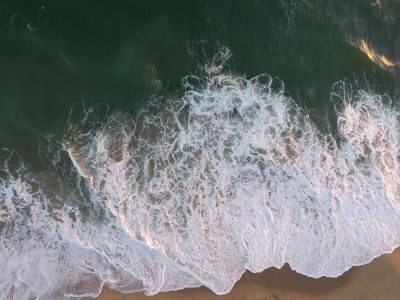 ocean reaching beaching