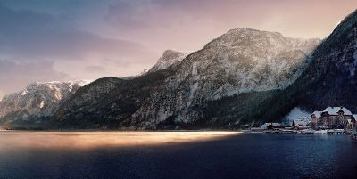 mountain landscape at sunset