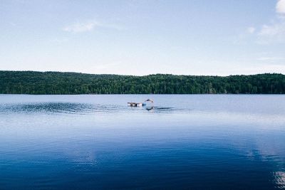 jumping into lake