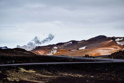 hills and smoke in the distance