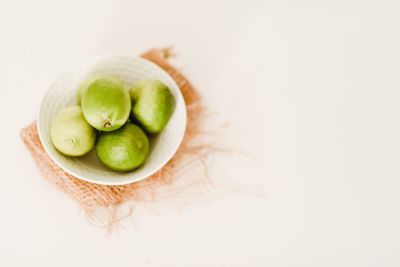 bowl of fruit on napkin