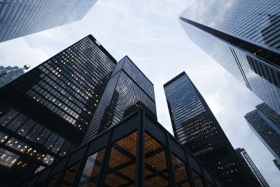 looking up at sky scrapers